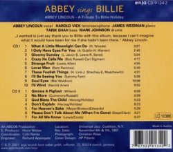 Abbey Lincoln - Abbey Sings Billie (2001) 2CDs