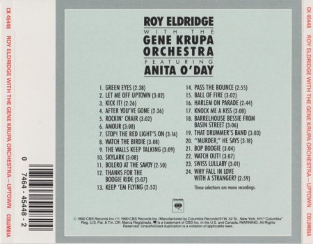 Roy Eldridge With The Gene Krupa Orchestra Featuring Anita O'Day - Uptown (1990)