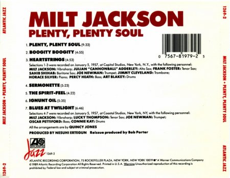 Milt Jackson - Plenty, Plenty Soul (1957) (1989) Lossless