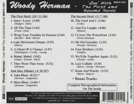 Woody Herman -'Live' With The First And Second Herds (1946-48) (2009) Lossless