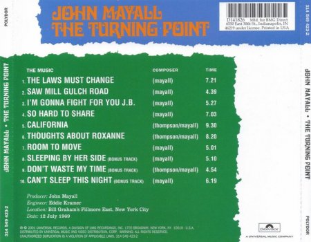 John Mayall - The Turning Point (1969) (Remastered, Extended, 2001) Lossless