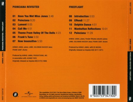 Ahmad Jamal - Poinciana Revisited & Freeflight (1969/1971) (Remastered, 2011) Lossless
