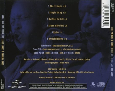 Gene Ammons & Sonny Stitt - God Bless Jug and Sonny (1973) (Remastered, 2001)