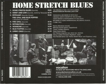 Michael Garrick Band - Home Stretch Blues (1972) (Reissue, 2006) Lossless