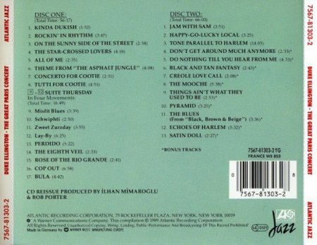 Duke Ellington - The Great Paris Concert (1963)(1989)2CD