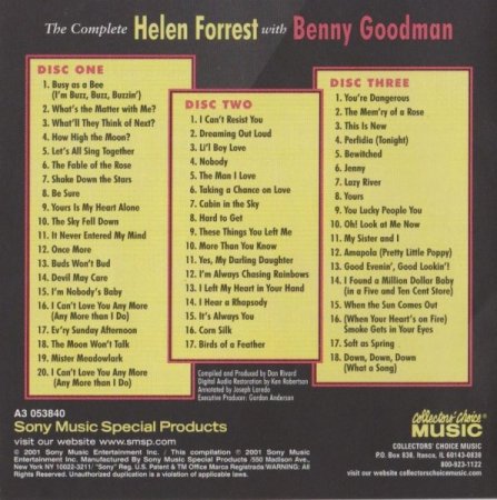 Helen Forrest - The Complete Helen Forrest With Benny Goodman (2001) 3CD