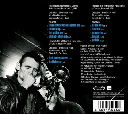 Chet Baker Trio - Live in Paris (1983,84)(2022) 2CD