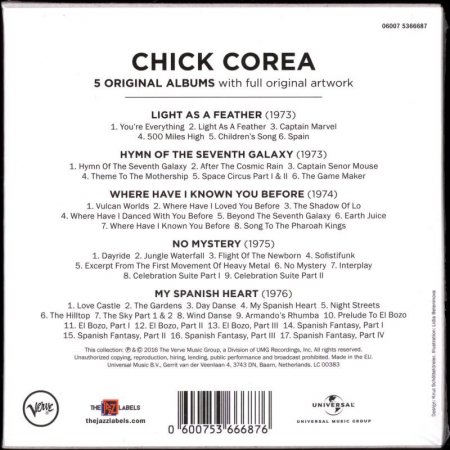 Chick Corea - 5 Original Albums (2016) 5CD