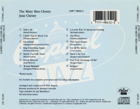 June Christy - The Misty Miss Christy (1956/1992) Lossless