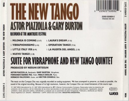 Astor Piazzolla & Gary Burton - The New Tango (1987) Lossless