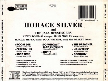 Horace Silver - Horace Silver And The Jazz Messengers (1955) (Reissue, 1987) lossless