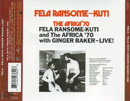 Fela Ransome - Kuti And The Africa '70 With Ginger Baker - Live! (1971/2005) 