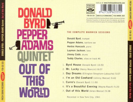 Pepper Adams, Donald Byrd Quintet Featuring Herbie Hancock - Out of This World (1961) (2003)
