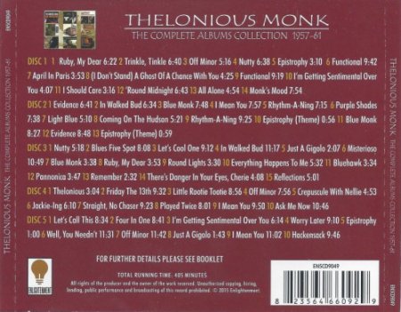 Thelonious Monk - The Complete Albums Collection (1957-61) (2015) 5CD