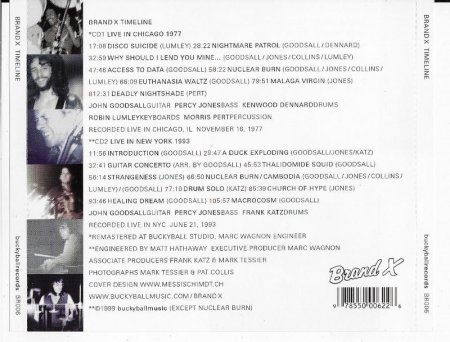 Brand X - Timeline (1999) 2CD