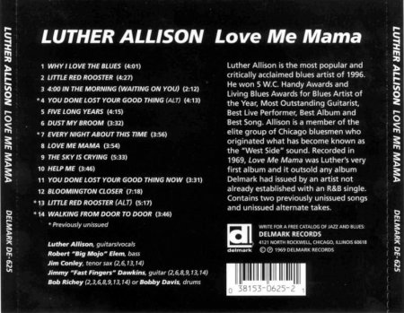 Luther Allison - Love Me Mama (1969) (2015)