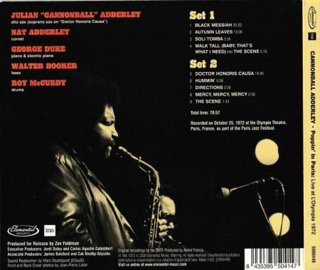 Cannonball Adderley – Poppin' In Paris: Live At L'Olympia 1972 (2024)