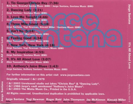 Jorge Santana - It's All About Love (1979)(2005)