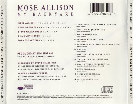 Mose Allison - My Backyard (1990)